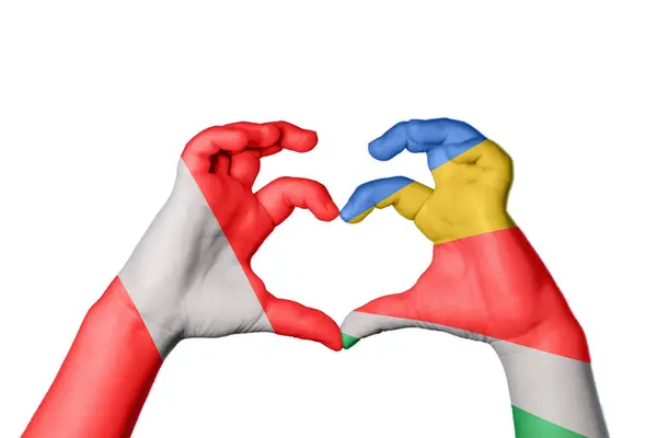 Peru Seychellen Herz Handbewegung Die Herz Macht Clipping Path — Stockfoto