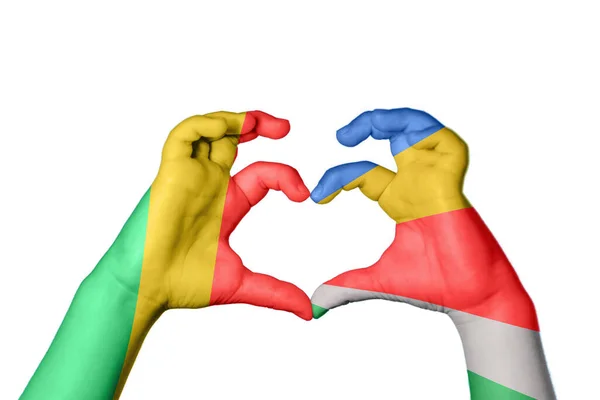 Republik Kongo Seychellen Herz Handbewegung Die Herz Macht Clipping Path — Stockfoto