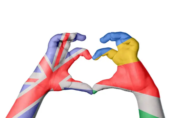 Reino Unido Seychelles Coração Gesto Mão Que Faz Coração Clipping — Fotografia de Stock