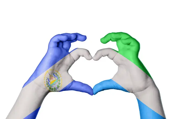 Salvador Sierra Leone Herz Handbewegung Die Herz Macht Clipping Path — Stockfoto