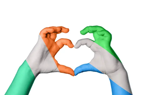 Ierland Sierra Leone Heart Handgebaar Maken Hart Knippad — Stockfoto