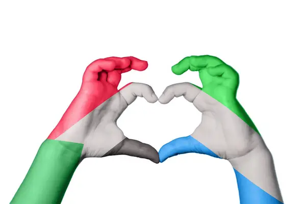 Sudan Sierra Leone Kalbi Hareketi Kalp Yapma Kırpma Yolu — Stok fotoğraf