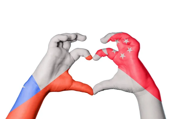 Chili Singapore Hart Hand Gebaar Maken Hart Knippen Pad — Stockfoto