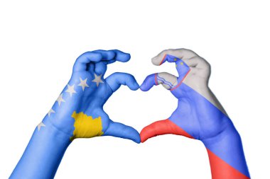 Kosova 'nın Slovenya Kalbi ve El hareketi kalp yaptı, Yolu Kesiyor