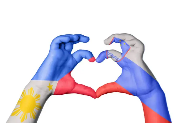 Filipinler Slovenya Kalbi Hareketi Kalp Yapma Kırpma Yolu — Stok fotoğraf