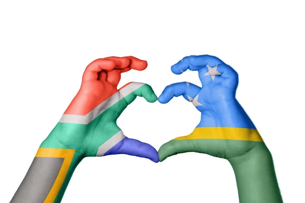 África Sul Ilhas Salomão Coração Gesto Mão Fazendo Coração Clipping — Fotografia de Stock