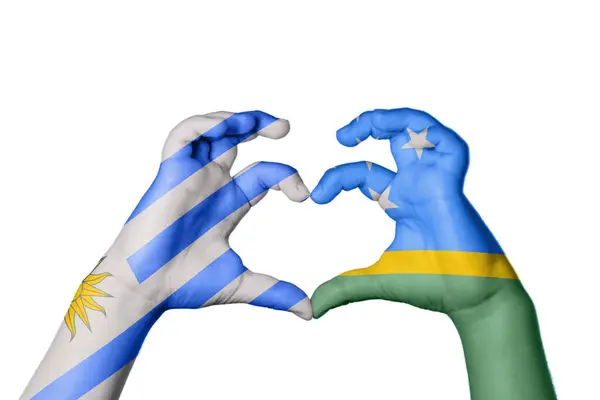 Uruguay Salamon Szigetek Szív Kézmozdulatkészítés Szív Vágási Útvonal — Stock Fotó