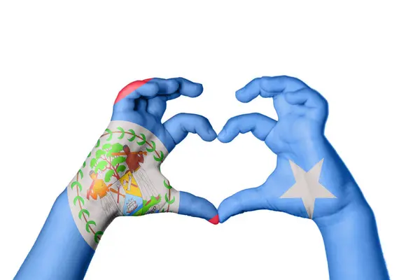 伯利兹索马里心 手的手势 收割之路 — 图库照片