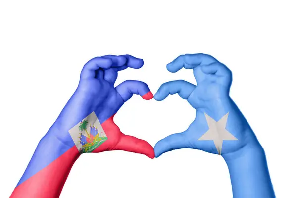 Haiti Somali Kalbi Hareketi Kalp Yapma Kırpma Yolu — Stok fotoğraf