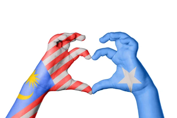 Малайзия Сомали Сердце Жест Руки Делает Сердце Клиппинг Путь — стоковое фото