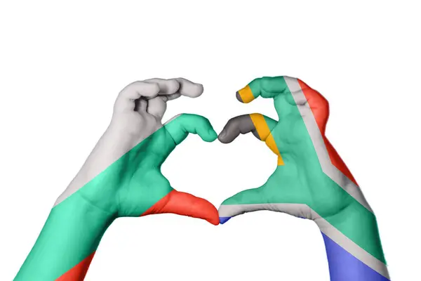 Bulharsko Jižní Afrika Srdce Ruční Gesto Tvorby Srdce Ořezávání Stezka — Stock fotografie