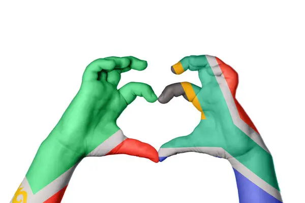 Çeçenistan Güney Afrika Kalbi Hareketi Kalp Yapmak Kırpma Yolu — Stok fotoğraf