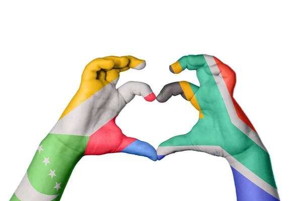 Komoren Südafrika Herz Handbewegung Die Herz Macht Clipping Path — Stockfoto
