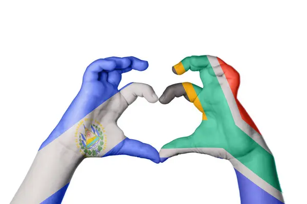 Salvador South Africa Heart Hand Gesture Making Heart Clipping Path — Stock Photo, Image