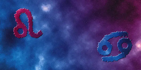 レオとがんの互換性 ホロスコープシンボル — ストック写真