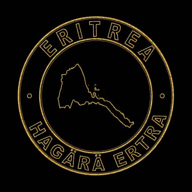 Eritre Haritası, Altın Damga Kara Arkaplan, Kırpma Yolu