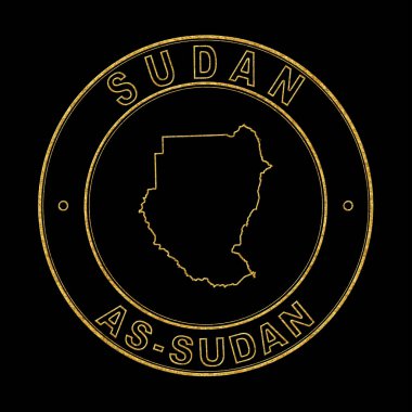 Sudan Haritası, Altın Damga Kara Arkaplan, Kırpma Yolu