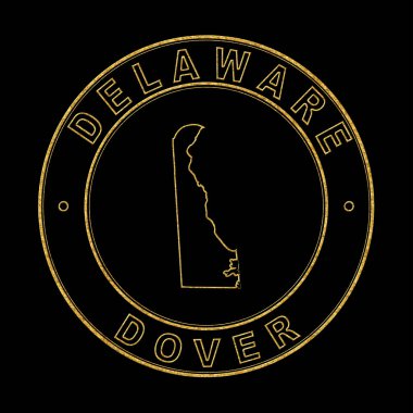 Delaware Haritası, Altın Damga Kara Arkaplan, Kırpma Yolu