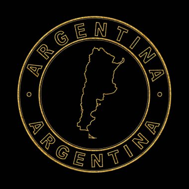 Arjantin Haritası, Altın Damga Kara Arkaplan, Kırpma Yolu