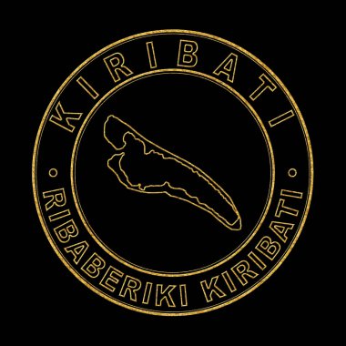 Kiribati Haritası, Altın Damga Kara Arkaplan, Kırpma Yolu