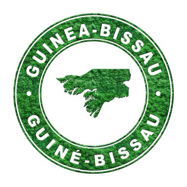 Gine Bissau haritası, CO2 emisyon konsepti, kırpma yolu.