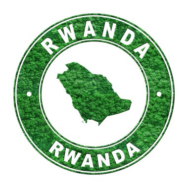 Ruanda haritası, CO2 emisyon konsepti, kırpma yolu