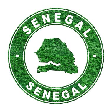 Senegal haritası, CO2 emisyon konsepti, kırpma yolu