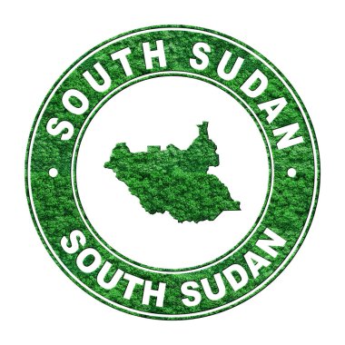 Güney Sudan haritası, CO2 emisyon konsepti, kırpma yolu