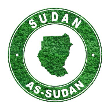Sudan haritası, CO2 emisyon konsepti, kırpma yolu