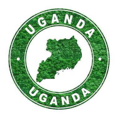 Uganda haritası, CO2 emisyon konsepti, kırpma yolu