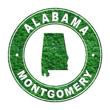 Alabama haritası, CO2 emisyon konsepti, kırpma yolu