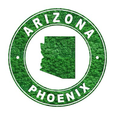 Arizona haritası, CO2 emisyon konsepti, kırpma yolu.