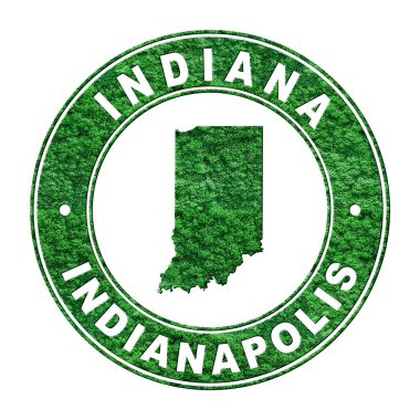 Indiana haritası, CO2 emisyon konsepti, kırpma yolu