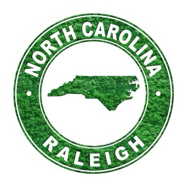 Kuzey Carolina haritası, CO2 emisyon konsepti, kırpma yolu.