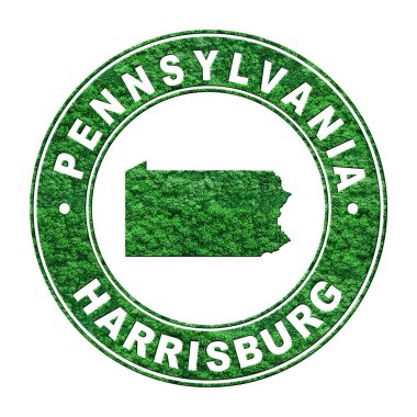 Pennsylvania haritası, CO2 emisyon konsepti, kırpma yolu