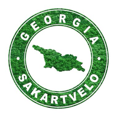 Gürcistan haritası, CO2 emisyon konsepti, kırpma yolu