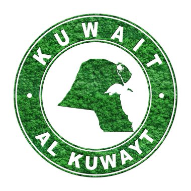 Kuveyt haritası, CO2 emisyon konsepti, kırpma yolu