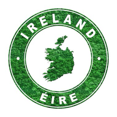 İrlanda haritası, CO2 emisyon konsepti, kırpma yolu