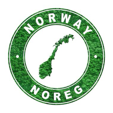 Norveç haritası, CO2 emisyon konsepti, kırpma yolu