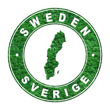 İsveç haritası, CO2 emisyon konsepti, kırpma yolu