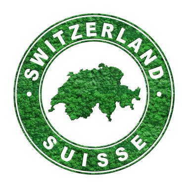 İsviçre haritası, CO2 emisyon konsepti, kırpma yolu