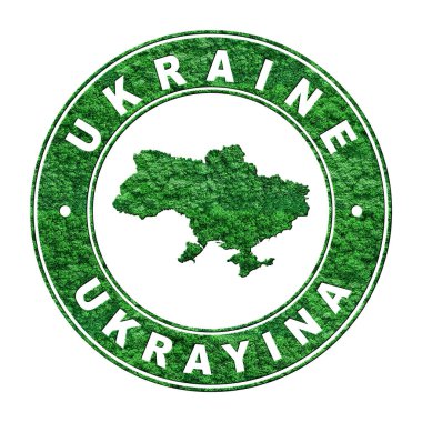 Ukrayna haritası, CO2 emisyon konsepti, kırpma yolu