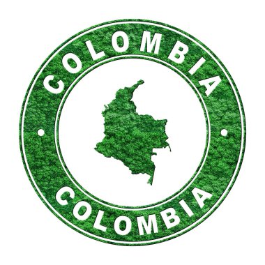 Kolombiya haritası, CO2 emisyon konsepti, kırpma yolu