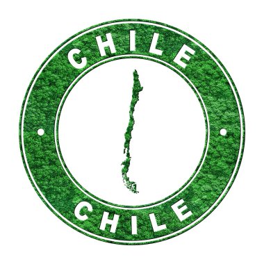 Şili haritası, CO2 emisyon konsepti, kırpma yolu