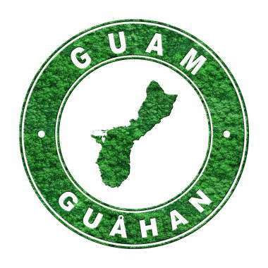 Guam haritası, CO2 emisyon konsepti, kırpma yolu.