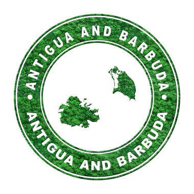 Antigua ve Barbuda haritası, CO2 emisyon konsepti, kırpma yolu