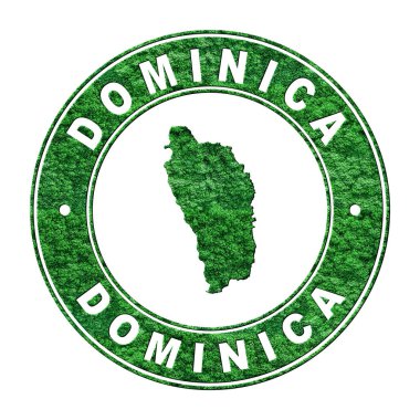 Dominica haritası, CO2 emisyon konsepti, kırpma yolu