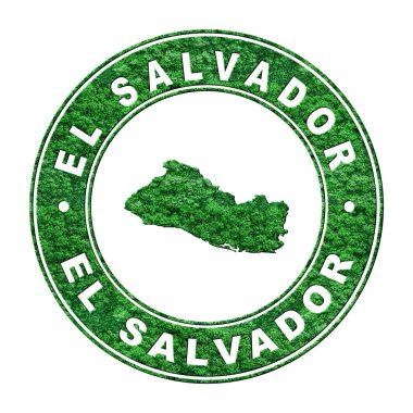 El Salvador haritası, CO2 emisyon konsepti, kırpma yolu.