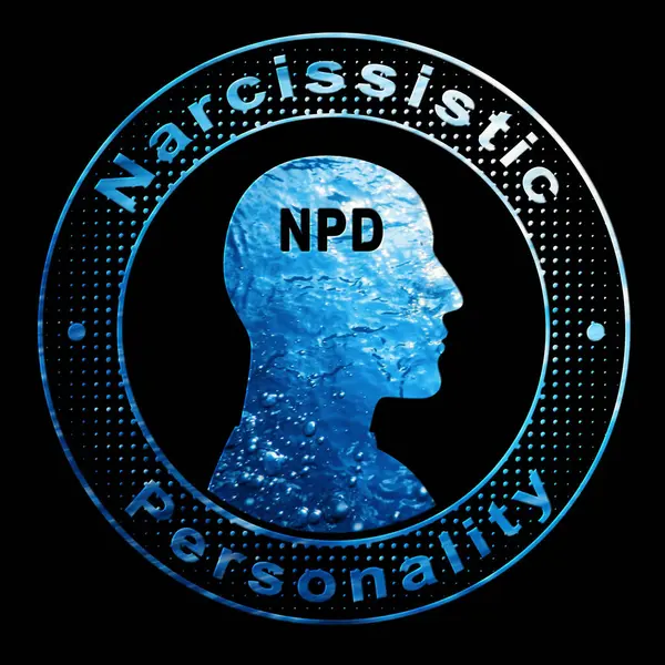 Narcissistic Personality Disorder, NPD, Psychology Concept, Water Icon on Black Background, Clipping Path