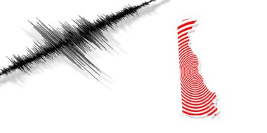 Delaware haritası Richter ölçeğinde sismik aktivite depremi